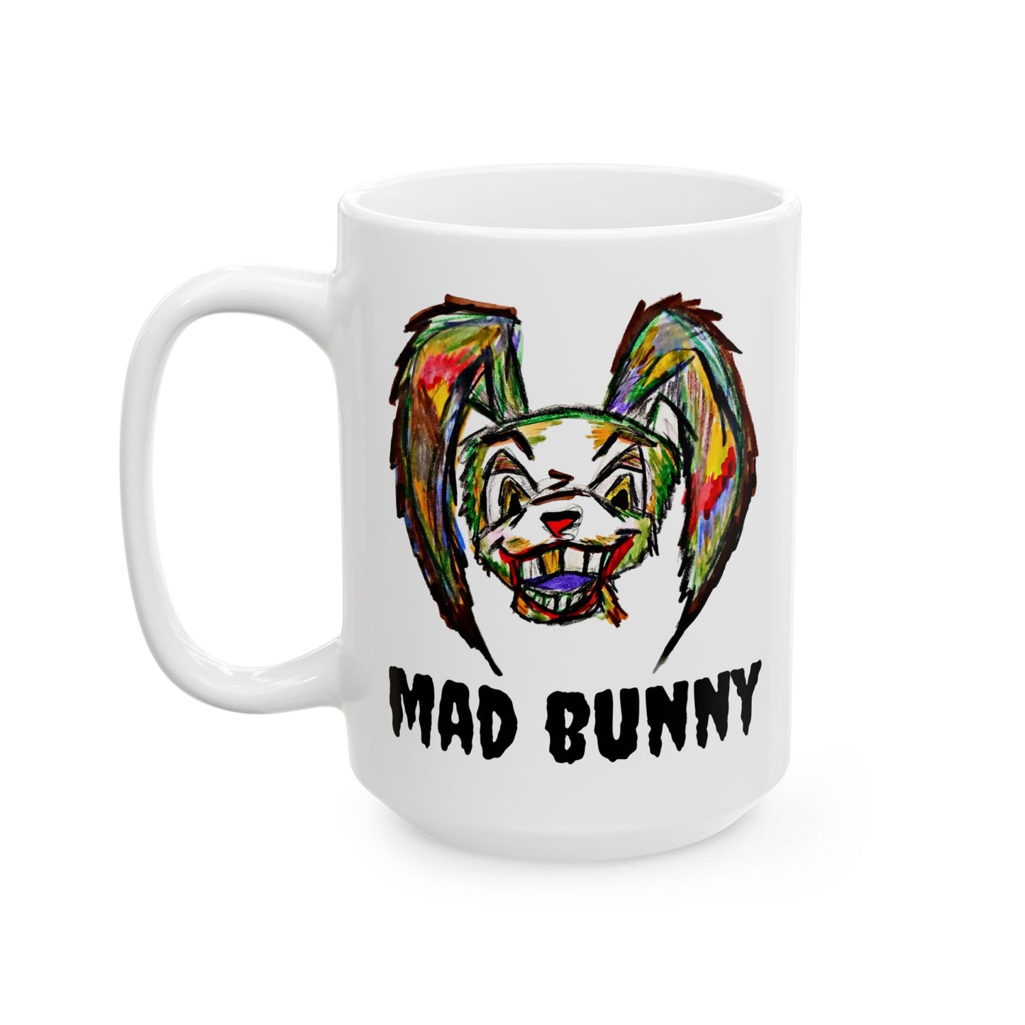 Mad Bunny Ceramic Mug, (15oz)