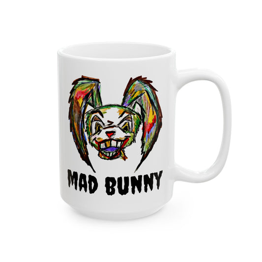 Mad Bunny Ceramic Mug, (15oz)